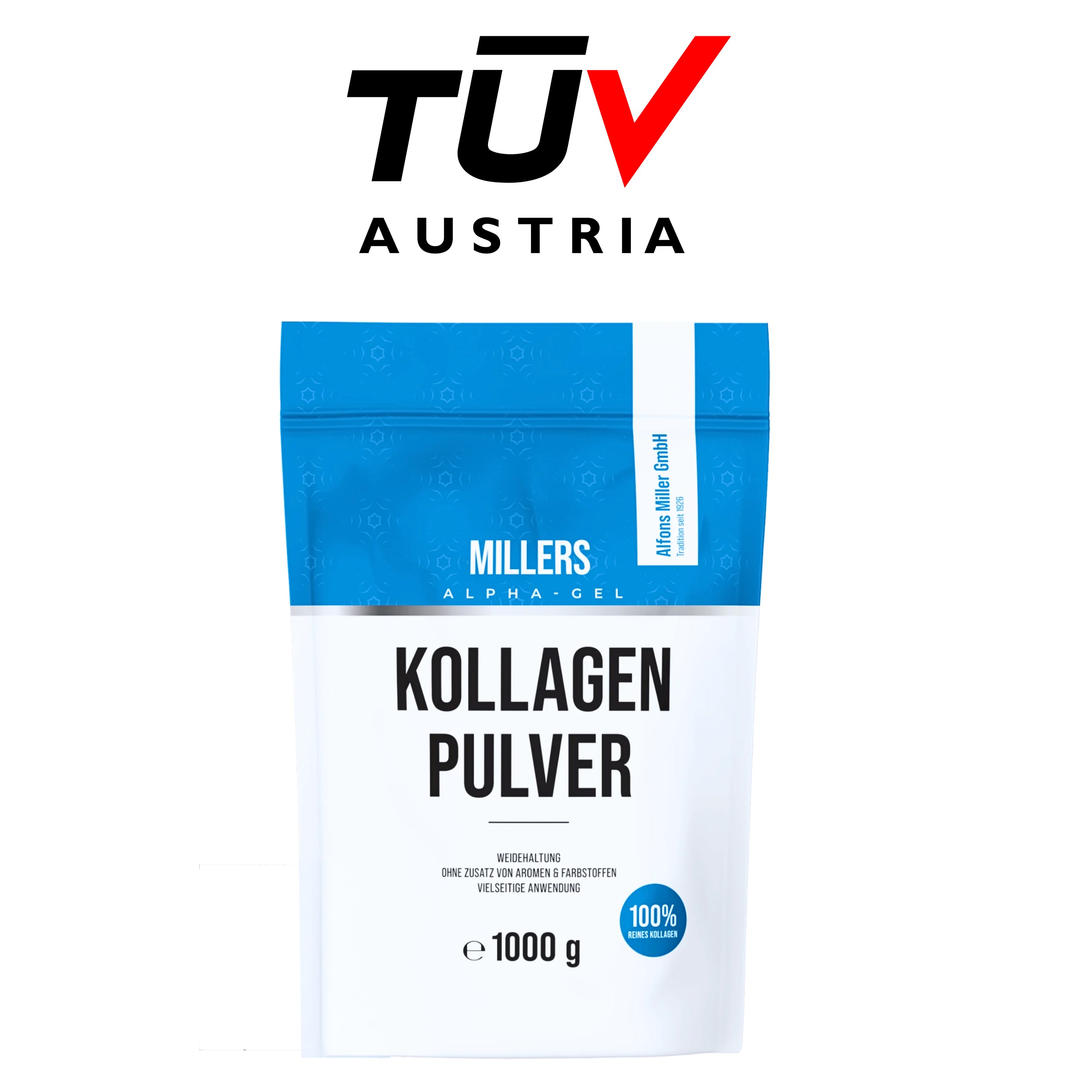 Millers Alpha Gel - Colagen Bovin Hidrolizat Premium 1 kg | Articulații & Piele | 15.000 mg