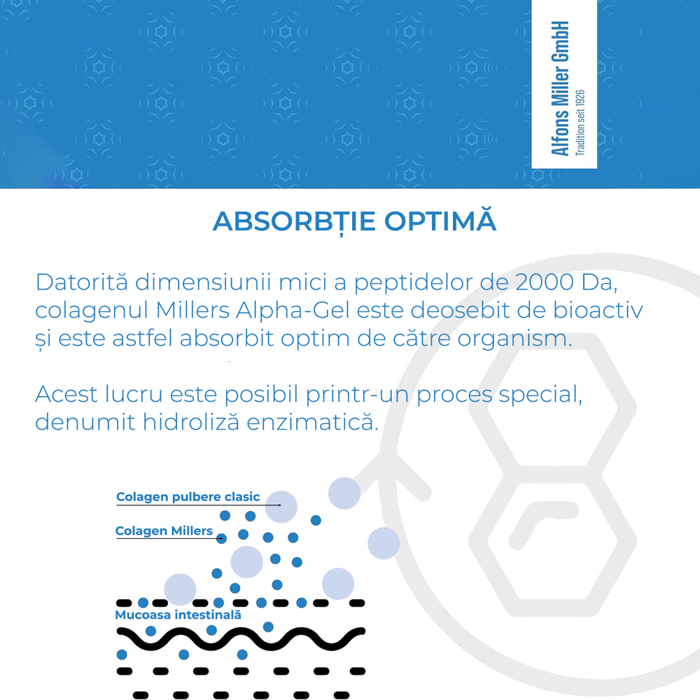 Millers Alpha Gel - Colagen Bovin Hidrolizat Premium 1 kg | Articulații & Piele | 15.000 mg