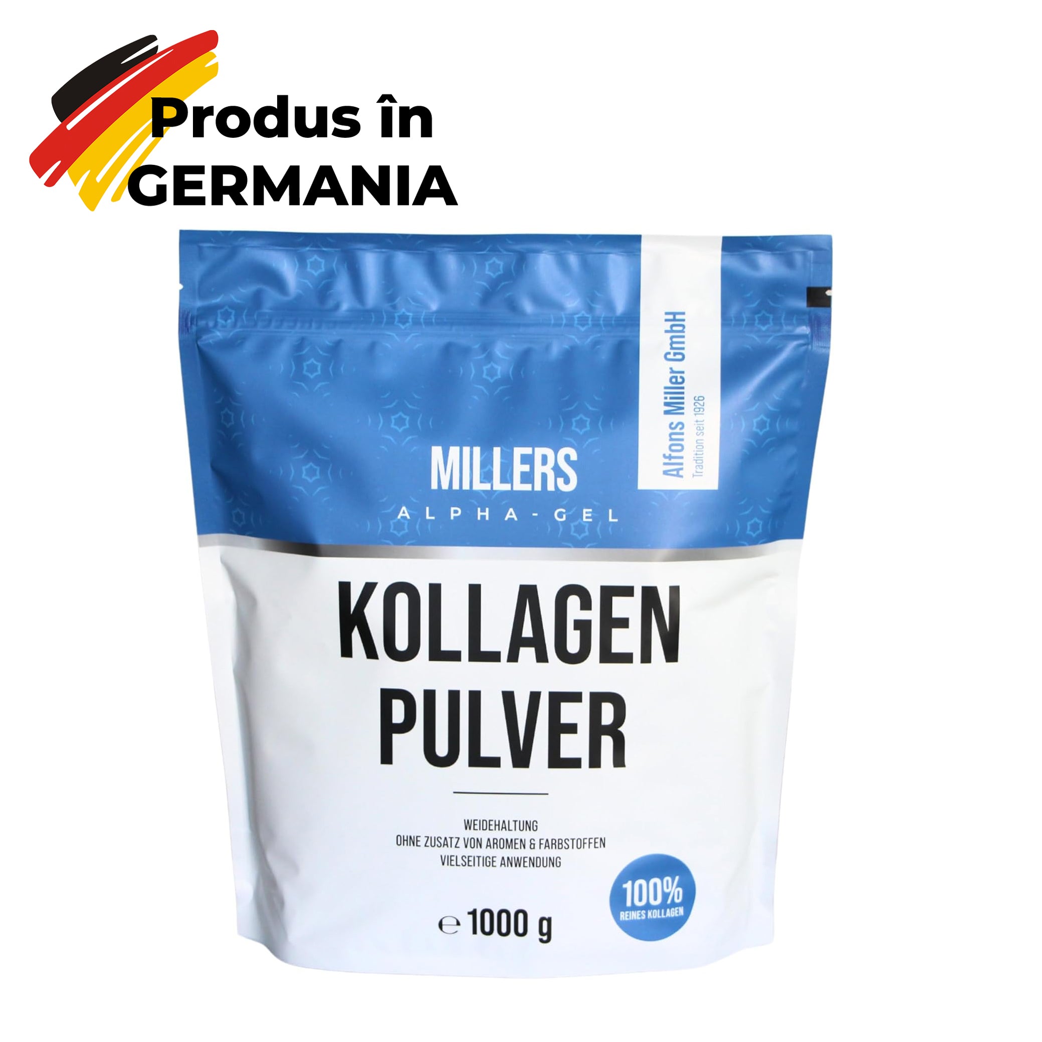 Millers Alpha Gel - Colagen Bovin Hidrolizat Premium 1 kg | Articulații & Piele | 15.000 mg